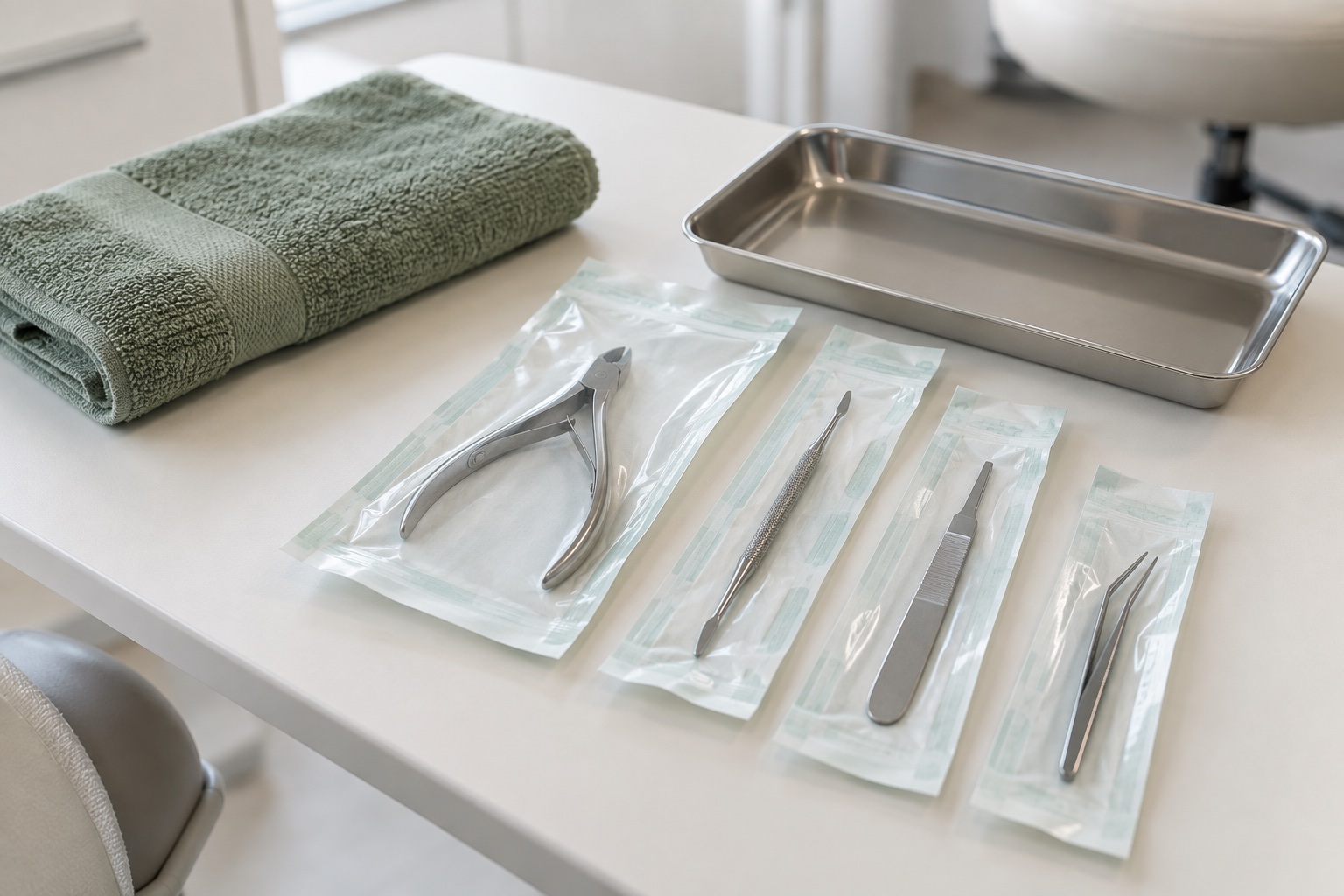 Steril verpackte podologische Instrumente